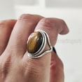 thumbnail image 5 of Natural Tiger Eye Ring, Tiger Eye Gemstone Ring, Birthstone, Bohemian Band, 925 Sterling Silver, Womens Ring, Christmas, Thanksgiving, Handmade, Statement Jewelry, Natural Gemstone Ring, 5 of 8
