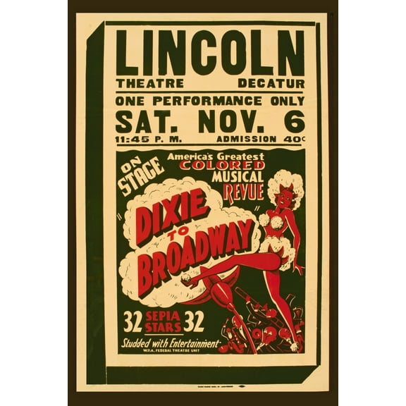 Print: On Stage America's Greatest Colored Musical Revue Dixie To