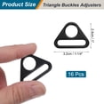 thumbnail image 2 of Uxcell 16 Pcs 1 1/4 Inch Triangle Buckles Adjuster Triangle D Rings Strap Black, 2 of 6