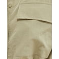 thumbnail image 3 of Buttoned Pocket Detail Elastic Waist Crop Parachute Shirt, 3 of 8