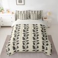 thumbnail image 2 of jejeloiu Rustic Plant Leaves 7-Piece Twin Bedding Sets,Black Gray Bedding Comforter Set For Men Women Reversible, 2 of 8
