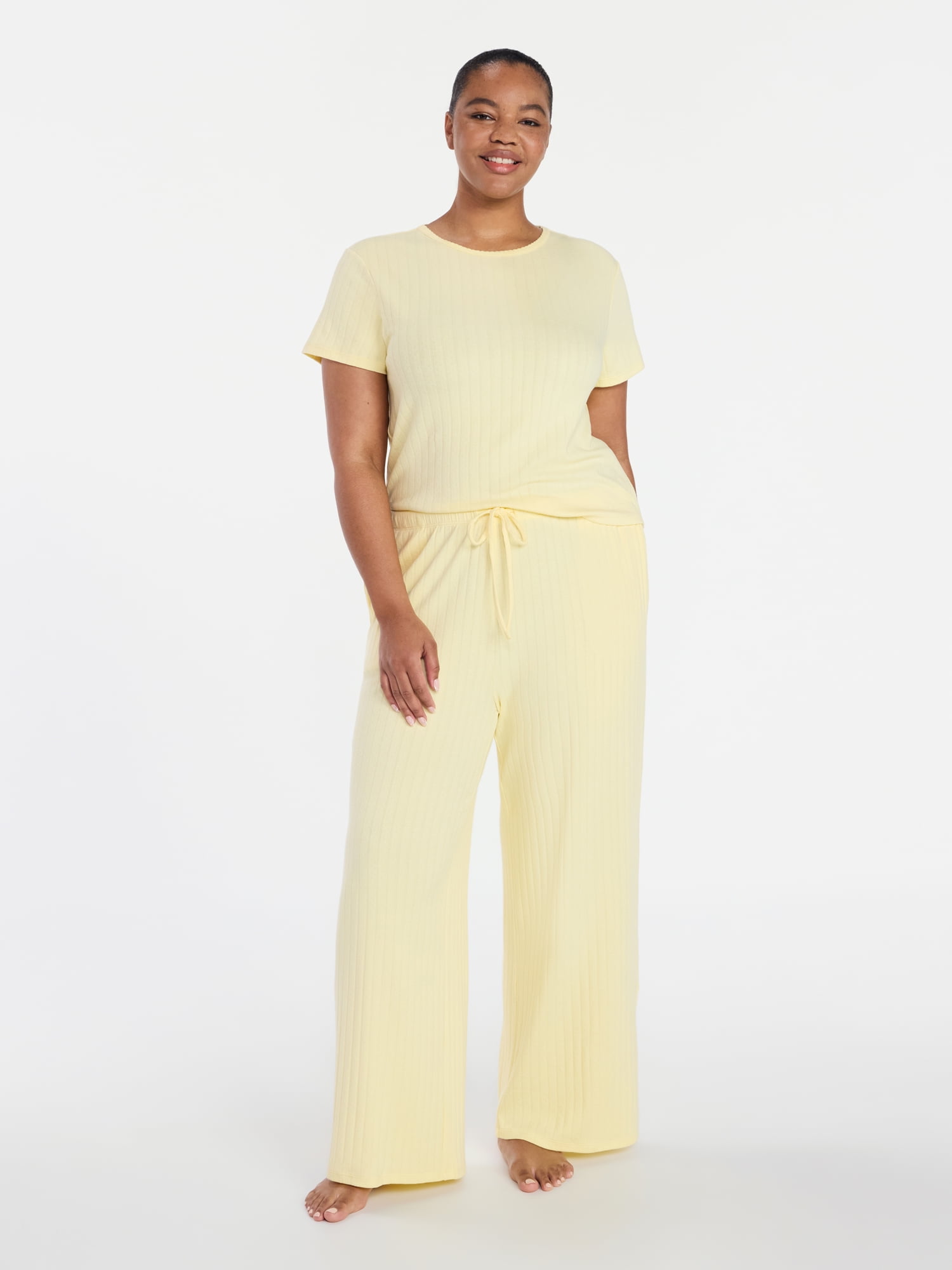 Joyspun Women’s Pointelle Knit Sleepwear Pants, 30'' Inseam, Sizes XS-3X