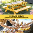 thumbnail image 6 of Yellow Sunflowers Table Cloths for 5 Foot Rectangle Tables, Summer Floral Elegant Pastoral Checkered Patio Waterproof Elastic Fitted Tablecloths, Washable Rectangular Table Cover for Camping, 6 of 8