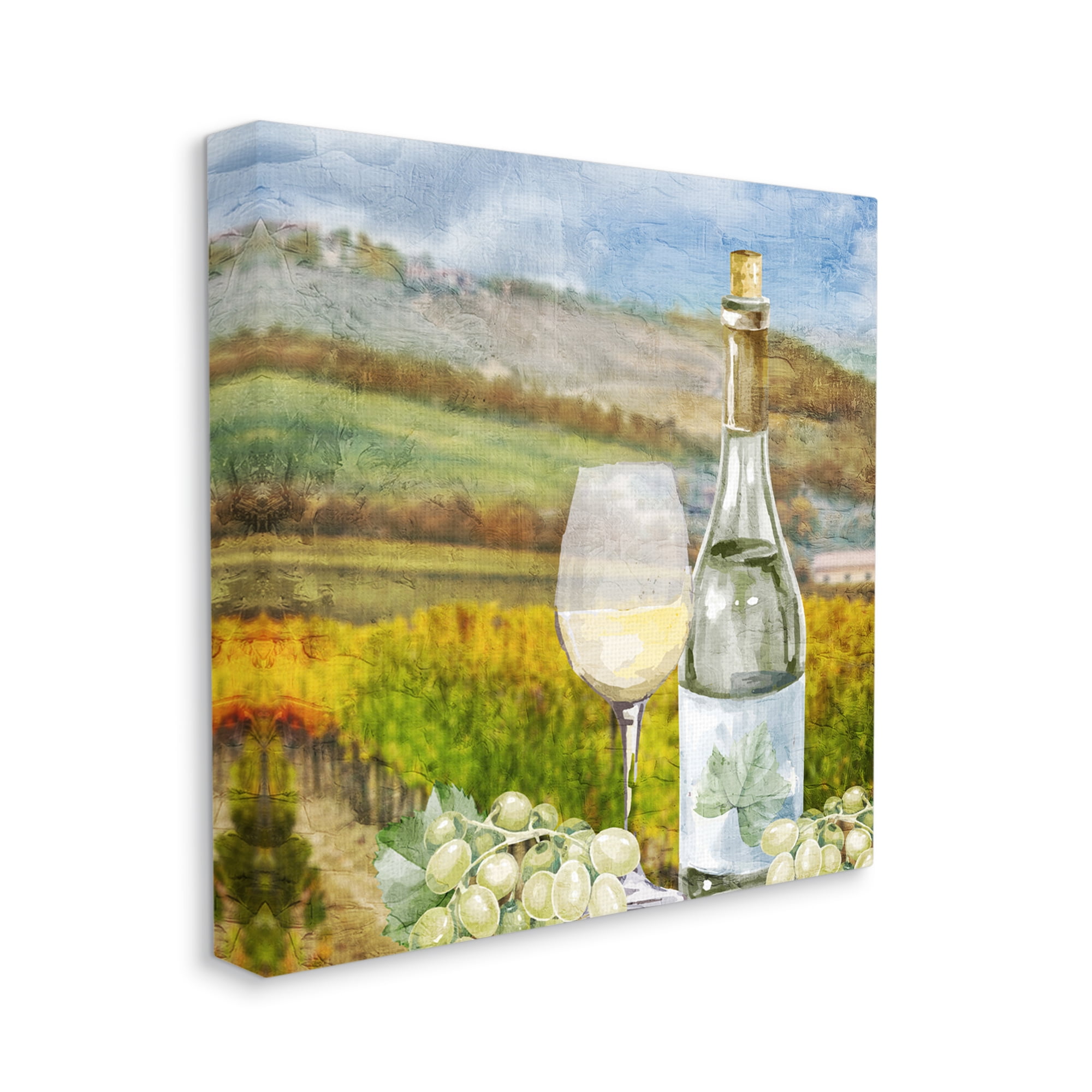 Stupell Industries Wine Vineyard Scene Food & Beverage Painting Gallery Wrapped Canvas Print Wall Art, 17 x 17