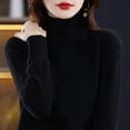 thumbnail image 4 of Suéter de mujer 2023 Otoño Invierno Cachemira Cuello alto Prendas de punto cálidas Camisa de fondo sólida informal Suéter de punto de moda, 4 of 5