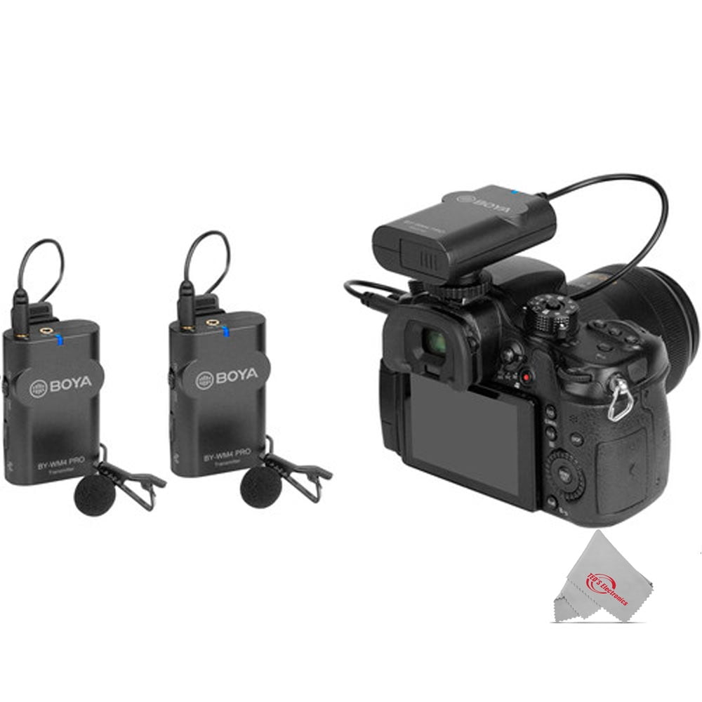 Boya BY-WM4 PRO-K2 Two-Person Digital Camera-Mount Wireless Omni Lavalier Microphone System (2.4 GHz)
