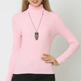 AherBiu Long Sleeve Tops for Women Turtleneck Slim Fitted Basic Layer Shirts Solid Color