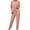 Pink, variant on Homenesgenics Sports Set for Women Color Loose Casual Two-piece Sets Long Sleeve Shirt Blouse and Pants Set with Pocket