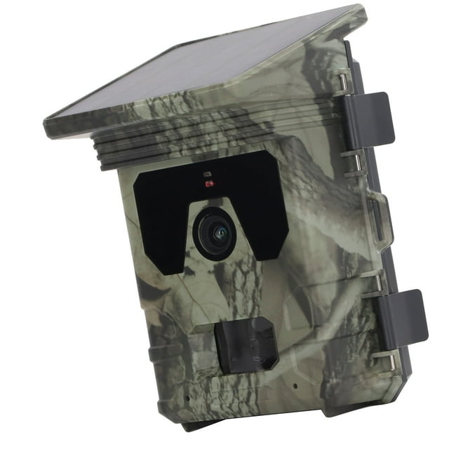 Night Vision Trail Camera, IP65 Waterproof Solar Trail Camera Loop Recording Wide Angle Record for Hunting