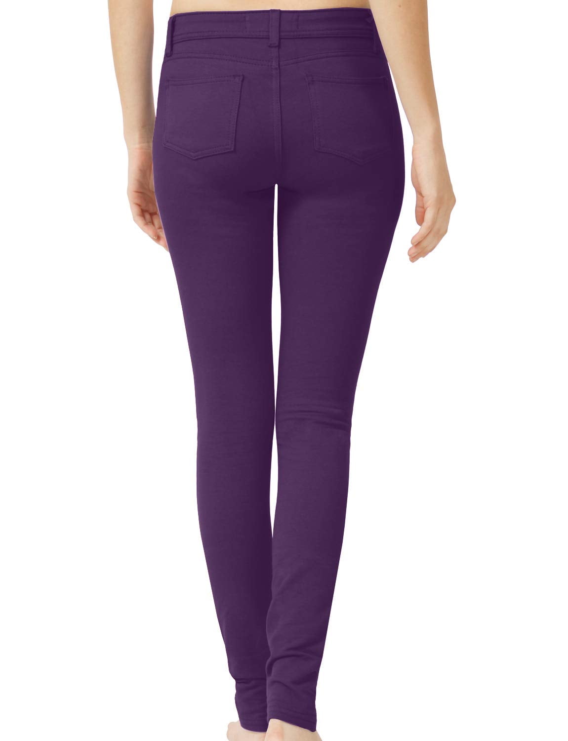 J. METHOD Women's Skinny Pants Soft Everyday Solid Color Basic Slim Tight  Fit Stretch Legging Jeggings Jeans NEWP77 Dark Purple 3X - Walmart.com