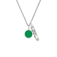 thumbnail image 2 of Delight Jewelry Silvertone Small Green Enamel Disc Silvertone Best Friends Forever Bar Charm Necklace, 23", 2 of 4