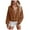 Brown, variant on GEWSEY Women's 2025 Fall Hooded Sweatshirts Long Sleeve Half Zip Cropped Hoodies Pullover Winter Fashion Clothes (Brown, 3XL)