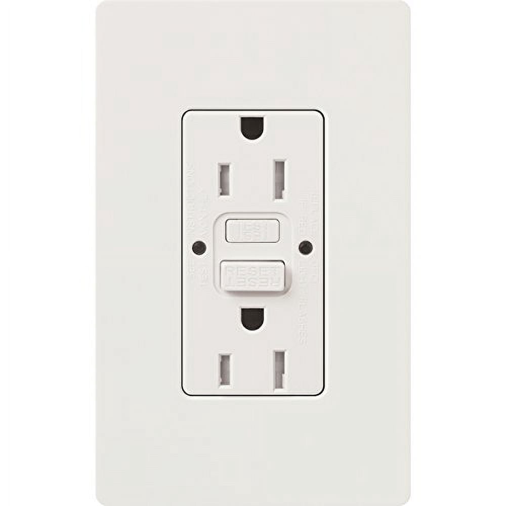Lutron CAR-15-GFST-WH Claro 15-Amp Self-Testing Receptacle, White