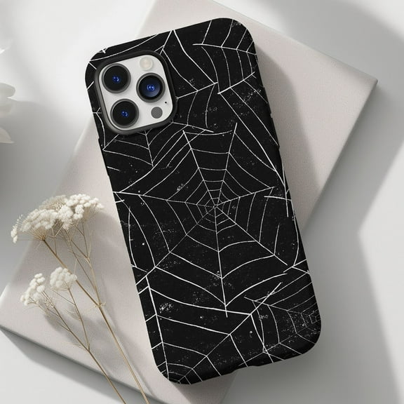 Gothic Horror Spider Web Halloween Party Phone Case with Witch Vibes with iPhone 11 to 17 Pro Max