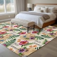 thumbnail image 5 of Straw Hat Washable Living Room Rugs 5'x7', Tropical Plants Red Flowers Summer Vintage Linen Low Pile Throw Large Area Rugs Non-Slip Sturdy Edge Binding Carpet for Dining Room Bedside Kitchen, 5 of 9