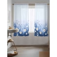 thumbnail image 3 of Spring Daisy Blue Curtains 63 Inch Length,Sheer Curtains for Bedroom Living Room Window Pastoral Botanical White Floral Leaf Rod Pocket Drapes Kitchen Curtains Small Half Window 42"x63" 2 Panels, 3 of 6