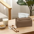 thumbnail image 6 of Qiweii Tissue Box Cover Rectangle Leather Tissue Box Stylish Tissue Box Holder, Decorative PU Tissue Cover for Bathroom Living Room Bedroom Table Desk Home Office Car, 6 of 6