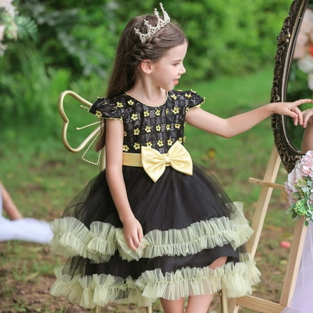 

QISIWOLE Children Baby Girls Middle-aged Children s Sequin Contrast Gauze Skirt Halloween Cosplay Masquerade Dress clearance under 10