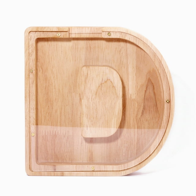 Twenty-Six English Alphabet Piggy Bank 26-letter Personalized Wooden Coin Money Saving Box Customized Own Name Stickers Exquisite Home Desktop Decor Ornaments