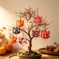 thumbnail image 4 of 18 Pcs Fall Ornaments for Tree, Wooden Maple Leaf Harvest Decor，Fall Christmas Tree Decorations, Autumn Party Thanksgiving Holiday Wall Decor,C, 4 of 7
