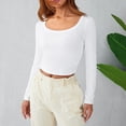 thumbnail image 1 of Blusa de manga larga acanalada, blusa de manga larga para mujer, blusa ajustada de manga larga acanalada, blusa de manga larga para mujer, elegante y moderna, 1 of 8