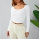 thumbnail image 1 of Blusa de manga larga acanalada, blusa de manga larga para mujer, blusa ajustada de manga larga acanalada, blusa de manga larga para mujer, elegante y moderna, 1 of 8