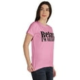 thumbnail image 2 of Inkmeso Relax Je Suis Vaxxed T-shirt en Coton à Col Rond Pro-Vaccin pour Femme, 2 of 8