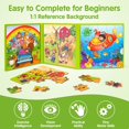 thumbnail image 6 of SYNARRY Magnetic Puzzles for Kids Ages 3-5, 20 Pieces Toddler Animal Puzzles, Children Travel Activity Toys Games for 3 4 5 6 Years Old Kids Boys Girls in Car Airplane, Learning Magnet for Road Trip, 6 of 7