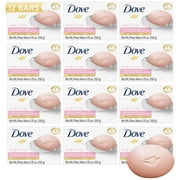 Dove Soap, Pink Beauty Bar 12-Pack – 3-in-1 Moisturizing Face, Body & Hand Soap, 4.75 Oz Ea
