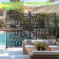 thumbnail image 2 of YUSAZENS Galvanized Steel Outdoor Privacy Screen, 3-Piece Set, Weather Resistant for Patio Backyard Black, 2 of 8