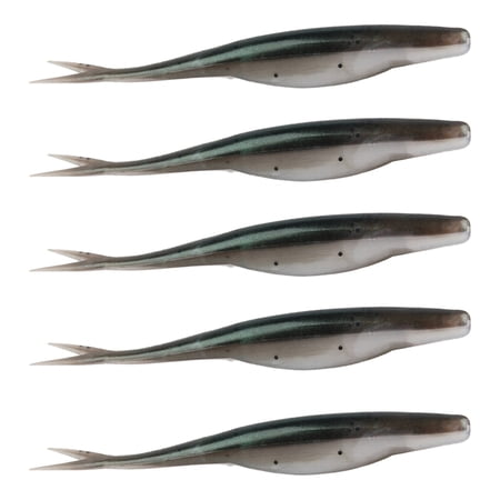 WINDLAND 5Pcs Slightly Split Tail Swimbaits Lures Soft Floating Fishing Lures Artificial Swimbaits for Freshwater and Saltwater