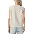 thumbnail image 3 of INSPIRE CHIC Sweater Vest Top for Women's Sleeveless Crew Neck Casual Pear Pattern Knitted Pullover Sweater XS Beige, 3 of 6