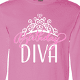 thumbnail image 4 of Inktastic Birthday Diva in Pink with Tiara Long Sleeve T-Shirt, 4 of 5