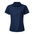 thumbnail image 4 of Paragon Women's Performance Short Sleeve Polo Shirt 100% Polyester Tee 4-Button Placket Polo Shirts, Deep Navy M, 4 of 5