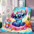 thumbnail image 2 of Cartoon Cute Stich Blanket, 3D Printing Lilo & Strong Soft and Comfortable Children's Nap Sleeping Blanket, Bedding, 2 of 5
