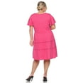 thumbnail image 3 of White Mark Robe à Manches Courtes Col en V pour Femmes Grande Taille, 3 of 5