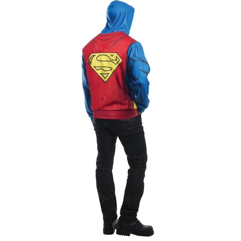 Mens DC Comics Superman Muscle Hoodie Costume Size X-Small - Small