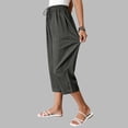 thumbnail image 6 of Cutuoiiu Casual Womens Cropped Pants Cotton Polyester Blend Elastic Waist with Button Cuffs and Pockets for Travel Gift, 6 of 9