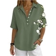 thumbnail image 2 of Zulora Women's Short Sleeve Hawaiian Shirt Casual Floral Button Down Vacation Tops, 2 of 8