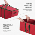 thumbnail image 7 of Large Holiday Ornament Storage Box with Dividers — Holds 80 Ornaments (3 Inches), Figurines and Accessories — Red Foldable Rectangular Container, 7 of 7