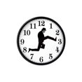thumbnail image 1 of Reloj de pared inspirado en Silly Walk, creativo y silencioso, para el hogar y la vida (blanco y negro), 1 of 5