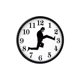 thumbnail image 1 of Reloj de pared inspirado en Silly Walk, reloj silencioso creativo, arte de pared para la vida en el hogar (blanco y negro), 1 of 5