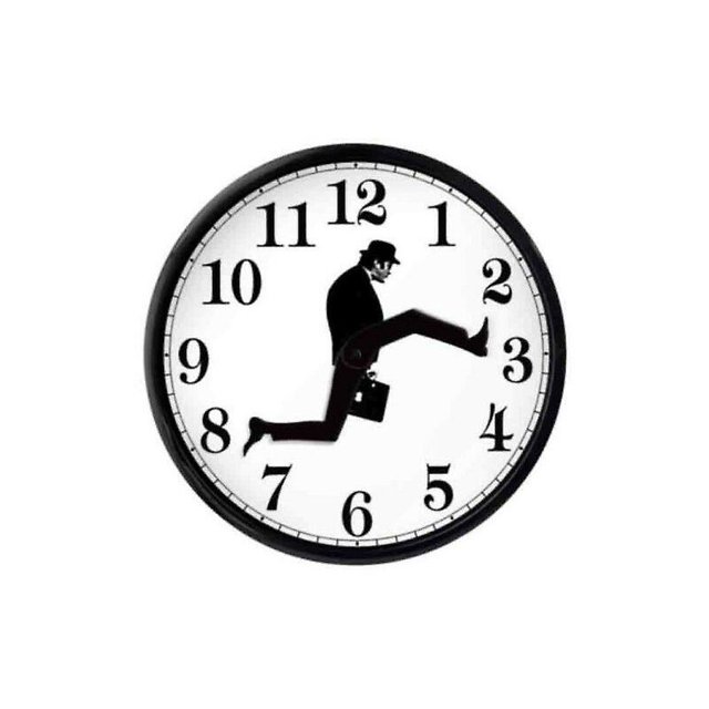 Reloj de pared inspirado en Silly Walk, creativo y silencioso, para el hogar y la vida (blanco y negro)