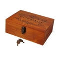 thumbnail image 4 of Caja de madera para recuerdos, caja para baratijas, con cerradura, multiusos, diseño antiguo con llaves 322x237x122cm, 4 of 9
