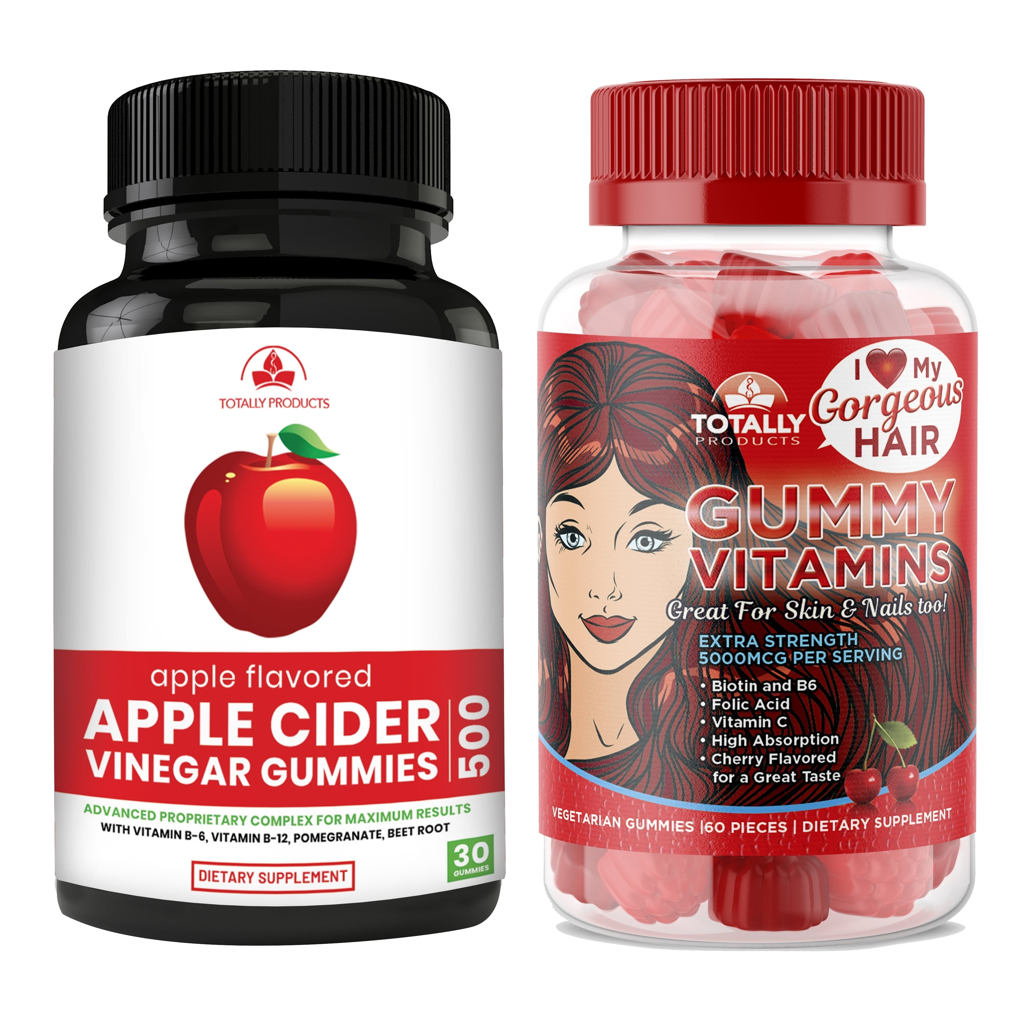 Apple Cider Vinegar Gummies with Pomegranate plus Gummy Vitamins Combo