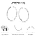 thumbnail image 6 of APSVO 2 Pairs 18K White Gold Plated Hoop Earrings for Women S925 Sterling Silver Post Hypoallergenic Earrings Set Birthday Graduation Jewelry Gifts Mom Girlfriend Adult Wife Ideas 40/50MM, 6 of 8