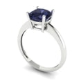 thumbnail image 2 of Solitaire Engagement Ring for Women - 2ct Simulated Blue Sapphire in 14K White Gold Promise Ring, 2 of 6