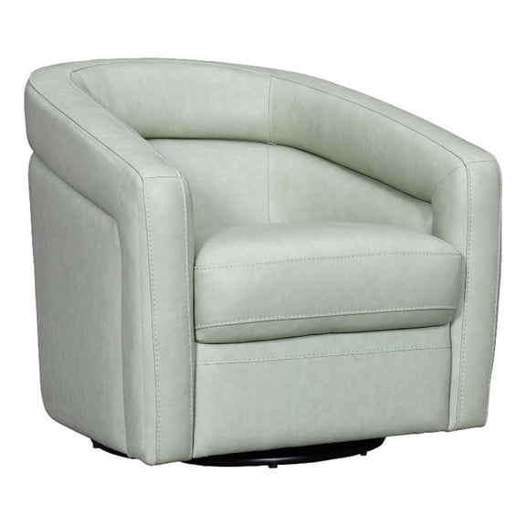 Desi Mint Leather Swivel Accent Chair