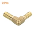 thumbnail image 3 of 2 Pack Brass Hose Barb Fitting L Right Angle Elbow Connector Coupler, 3/8"x5/16" ID Brass Fitting Air Hose Fittings Reducer for Connecting Water Fuel Air, Oil Hoses, 3 of 7