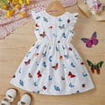 thumbnail image 4 of Girls Toddler Dress Summer Full Butterflies Print Little Flying Sleeve Colourful Beach Wear For Kid Infant size 2-3T, 4 of 8
